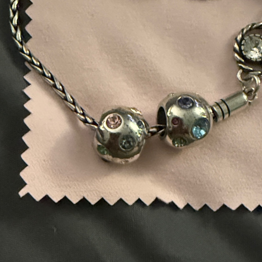 Brighton Large Silver and Multicolor Stones Spacer Beads